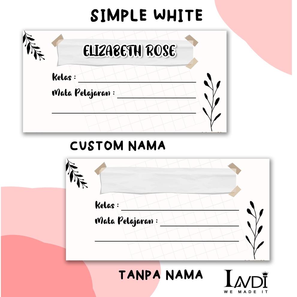 

ㆊ Sticker Buku Pelajaran Custom Pakai Nama Aesthetic / Custom Book Name Stickers ㊍