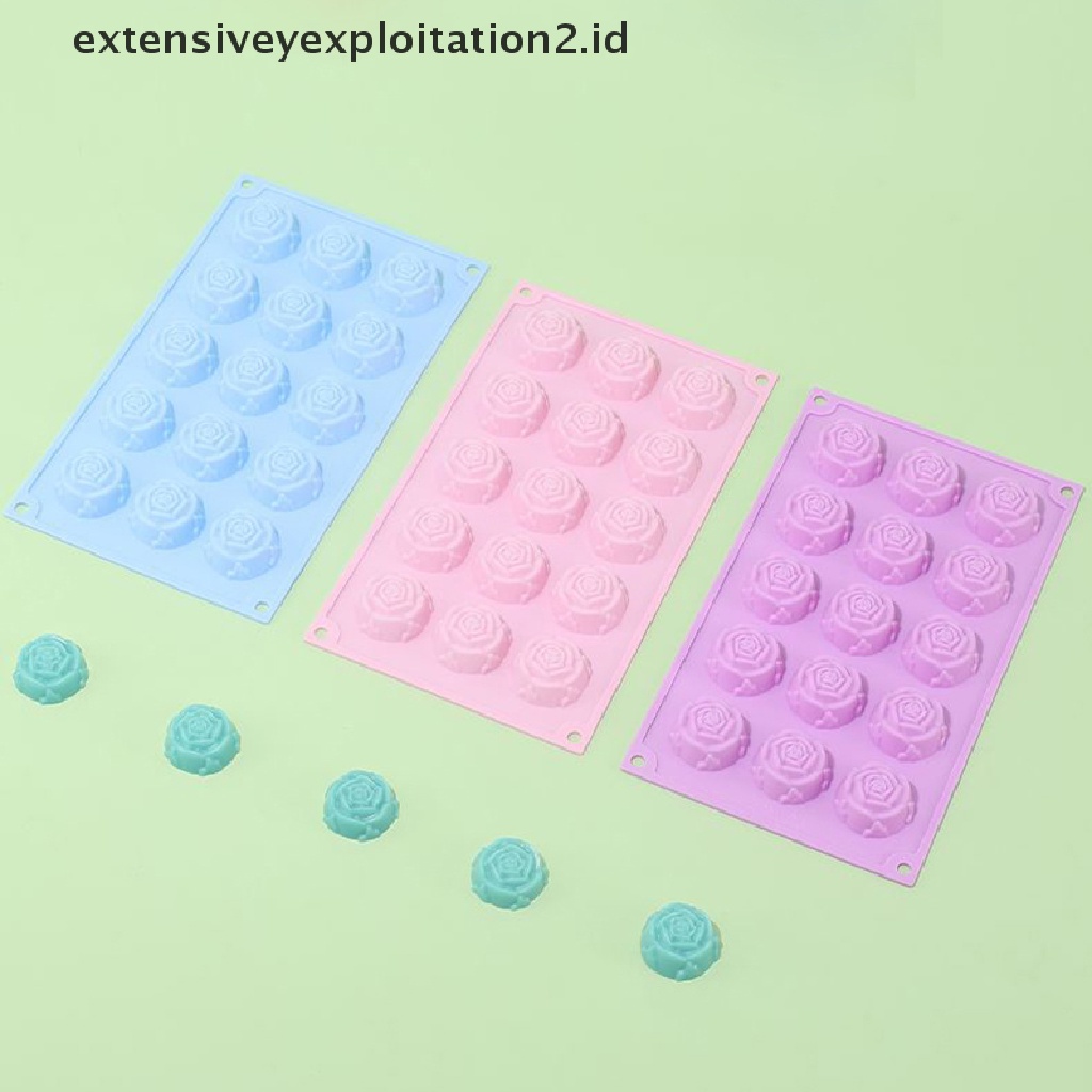 {NEW} 1pc 1Pc 15-rongga Cetakan Kue Silikon Bentuk Mawar Cetakan Diy Baking Dessert Mold.