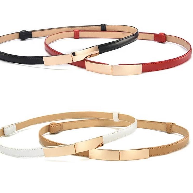 Hadir Pilihan IKAT PINGGANG WANITA KECIL KEPALA BESI / WOMEN BELT THIN SKINNY METAL GOLD ELASTIC - 782