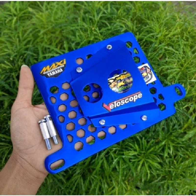 Tutup cover radiator maxi airscope nmax aerox lexi almunium cnc motif hexa hexagonal segi 6 airscope veloscope bonus baut boshing