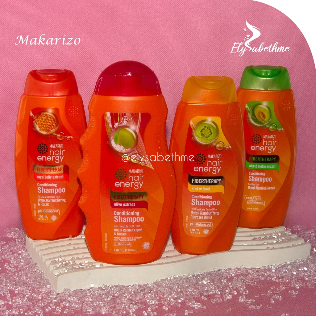 ✿ELYSABETHME✿ 【﻿ＭＡＫＡＲＩＺＯ】  shampoo makarizo fibertherapy 170 ml plus conditioner wangi tahan lama rambut tidak lepek