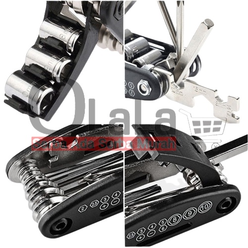 BIKE TOOLKIT KUNCI SEPEDA SET 15 IN 1 OBENG KUNCI L TOOL KIT UNITED TOOLS JS-S8077
