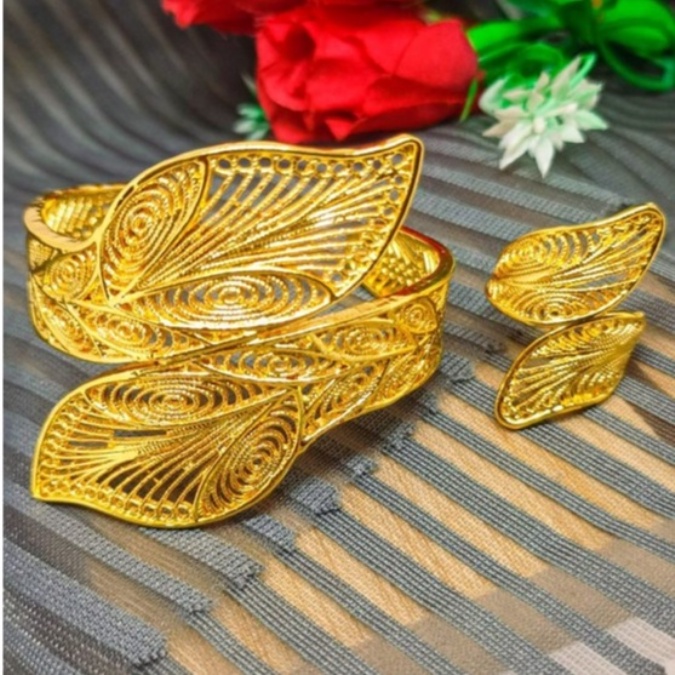 Gelang Tangan Dubai Lapis Emas 24k Model daun