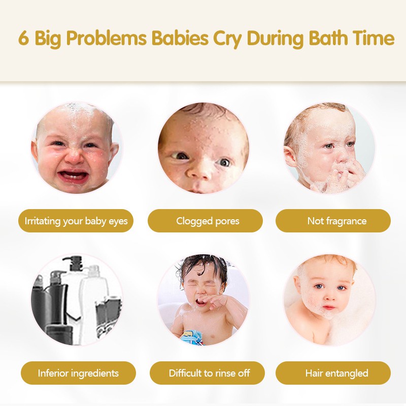 Sabun bayi cair Shampo anak Sabun bayi Sampo bayi 500ML Sampo 2-in-1 &amp; Pembersih Tubuh Menutrisi dan melindungi kulit bayi Bahan-bahan yang aman dan alami Ketenangan pikiran yang lebih bagi orang tua