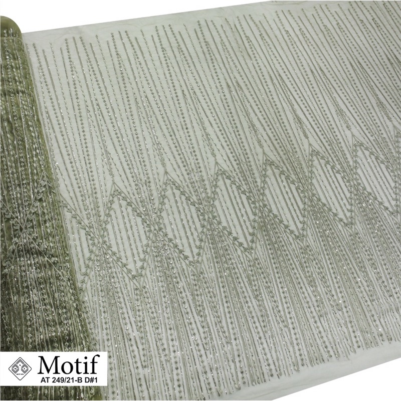 [NEWEST ARRIVAL] IVILIA TULLE EXCLUSIVE TILE BORDIR PAYET SHAPE LINEAR DESIGN PER 0.5M BY MAC MOHAN UNTUK WEDDING DRESS GOWN KEBAYA OUTER