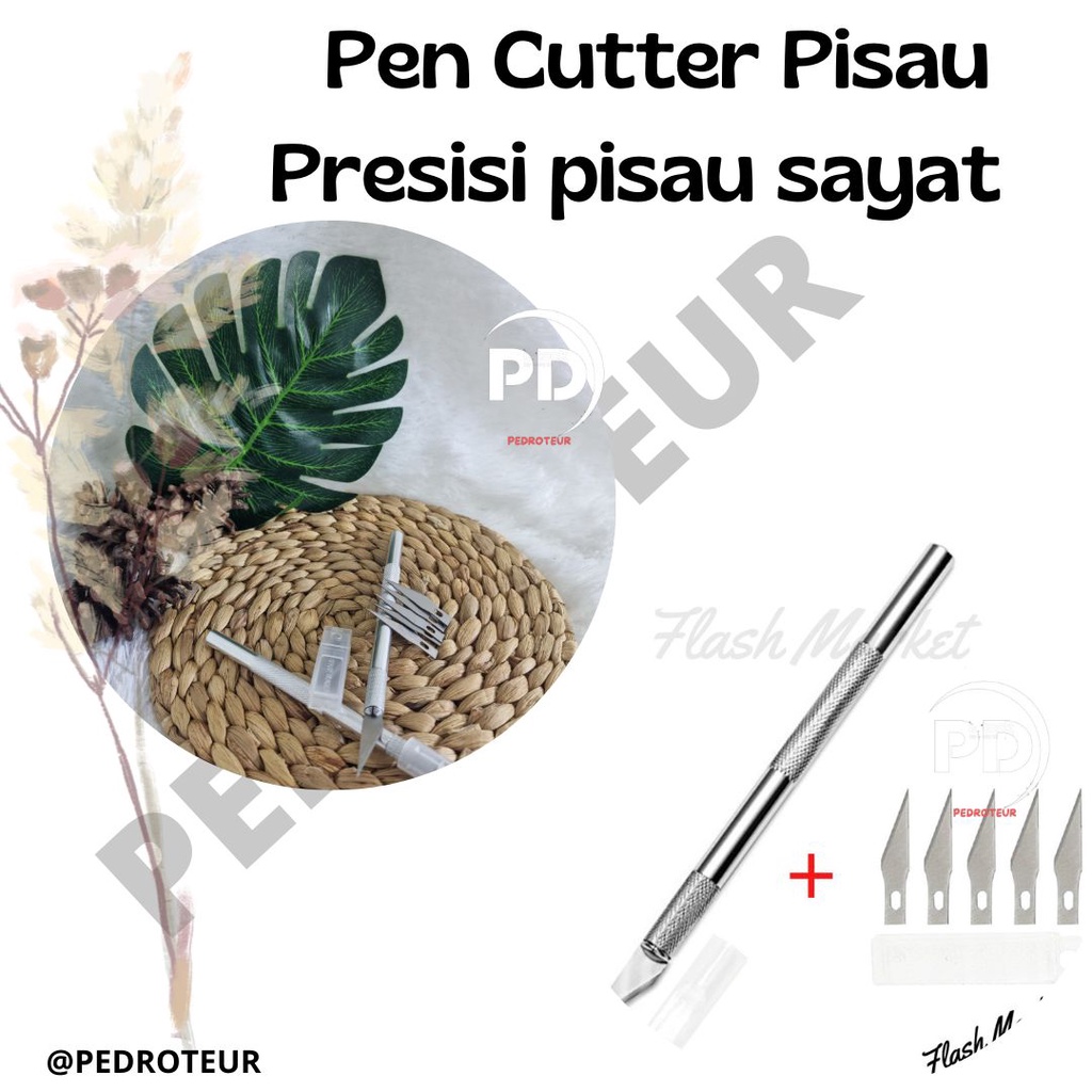 

✰FLASHSALE✰ Art Knife Pisau Cutting Sticker / Pen Cutter Set + Reffil 5 Pcs