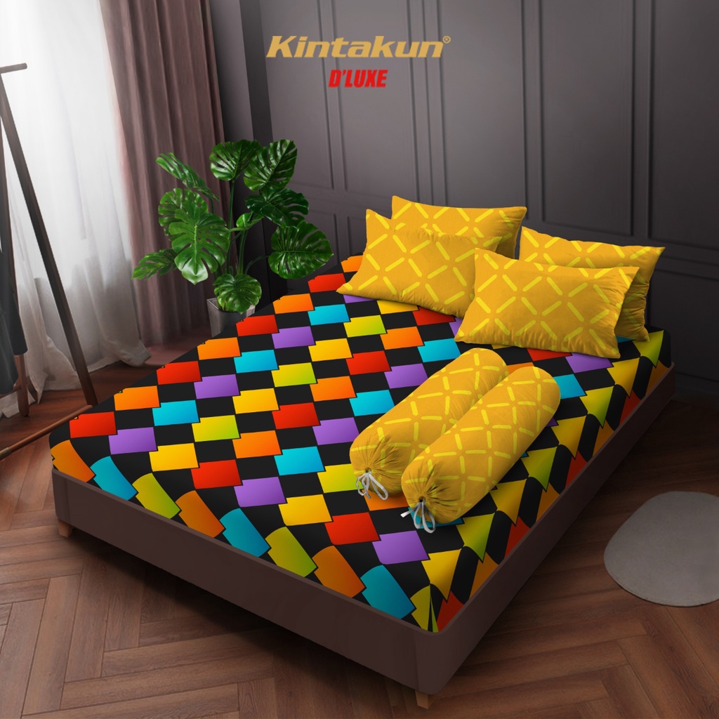 Kintakun Sprei Flat 160 / 180 / 200 Raduga Dluxe Microtex 20cm Kuning