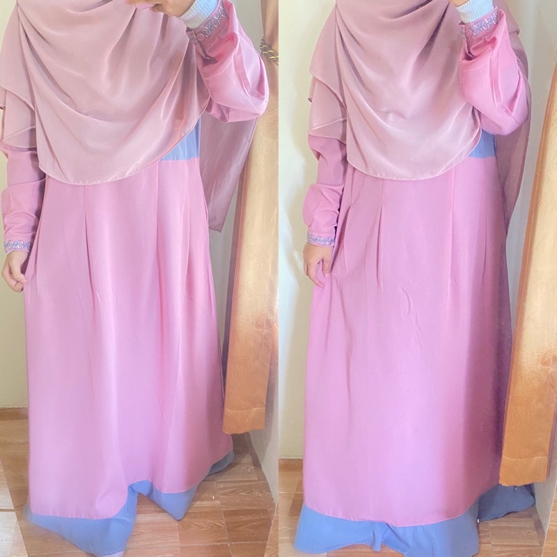 Gamis Rabbani Dusty Pink Dresslim  EXO Ayudya