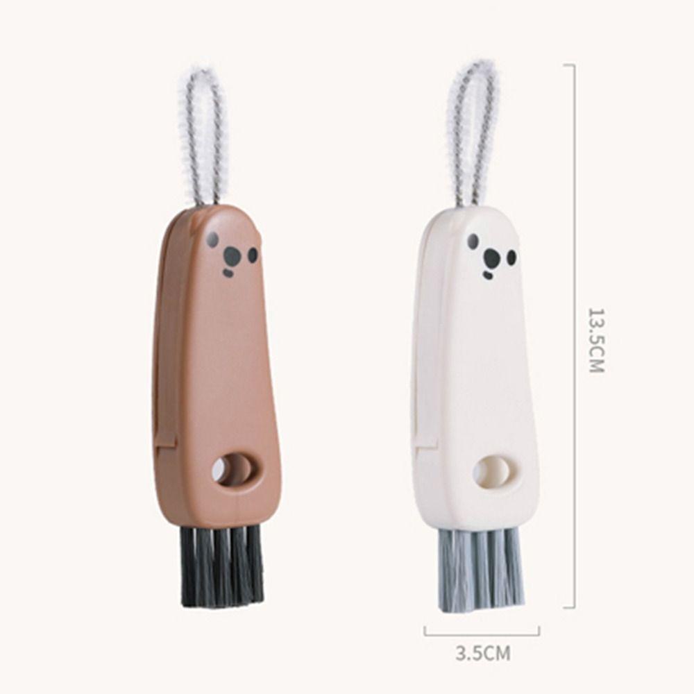 [Elegan] Sikat Botol Susu Bermanfaat Sanitary Trinity Cleaning Brush Groove Brush Beruang Tahan Lama Cangkir Scrubber