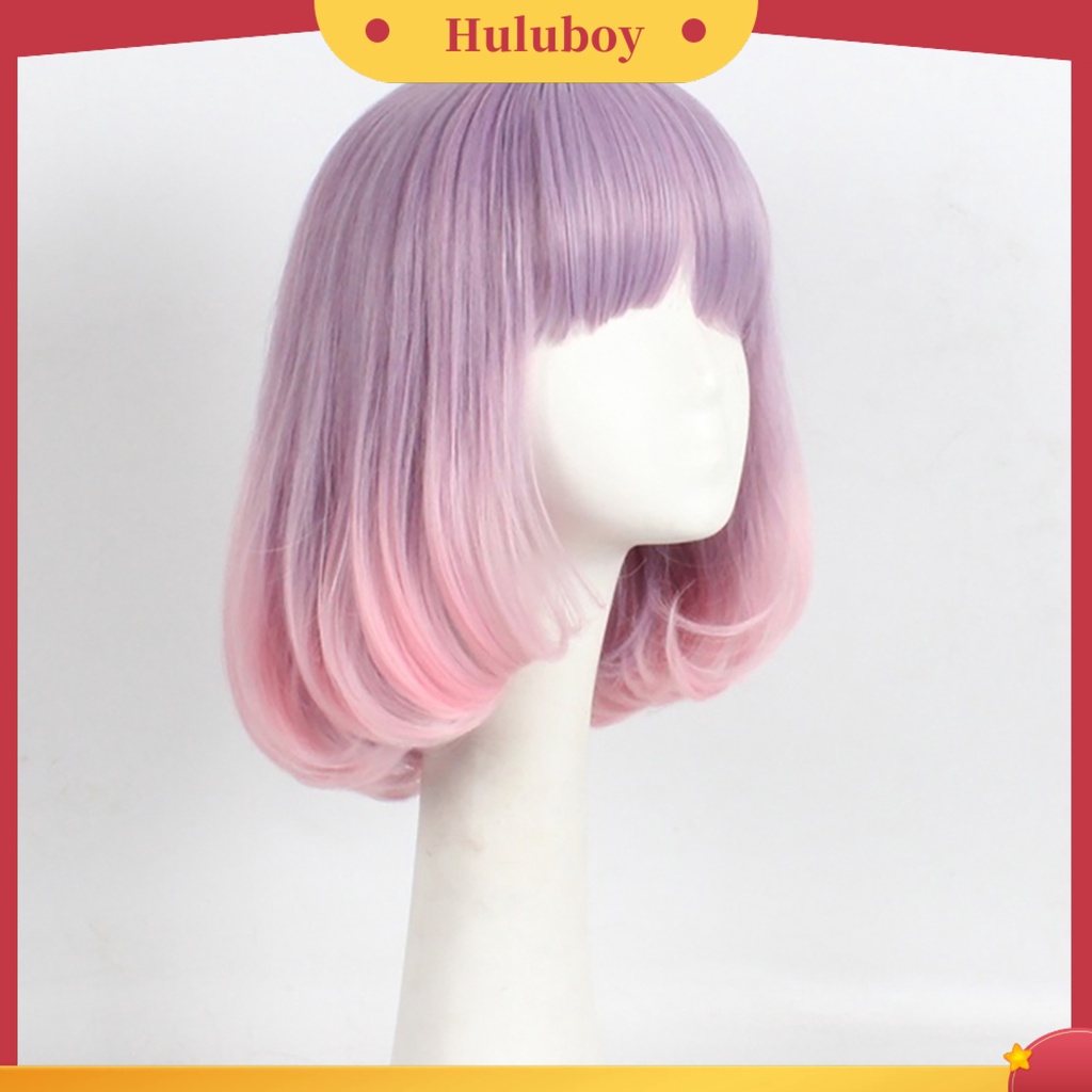 Wig Cosplay Anime Model Keriting Tahan Panas Warna Pink Untuk Wanita