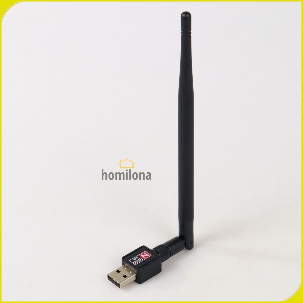 Dongle WiFi Set Top Box MediaTek 7601 Chipset Wireless USB Adapter 802.11N 150Mbps with Antena Taffware Black