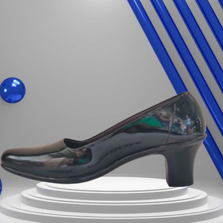 [J-79 ♥☞] Mandiens Sepatu Pantofel Wanita (Hak 3,5,7 CM) PDH POLWAN KOWAD BHAYANGKARI Persit PSH PSK - Sepatu Kerja Wanita Hitam Kilap Kekinian Berkualitas Terbaik Branded-trending