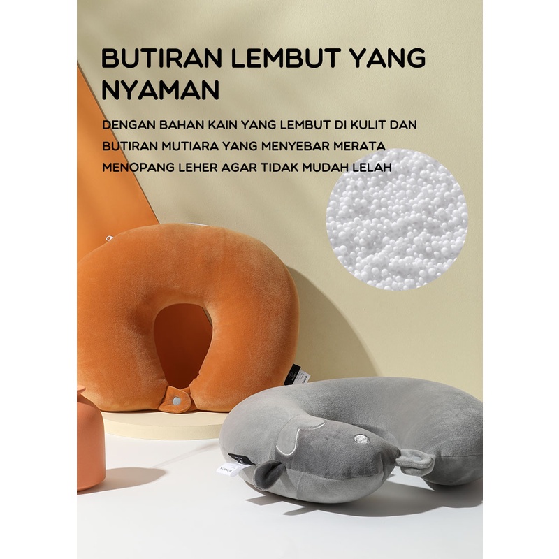 BONBOX Bantal Leher 2 in 1 U-Shaped Animal Series Neck Pillow Bantal Travel BNP30S BNPW BNP30G garansi