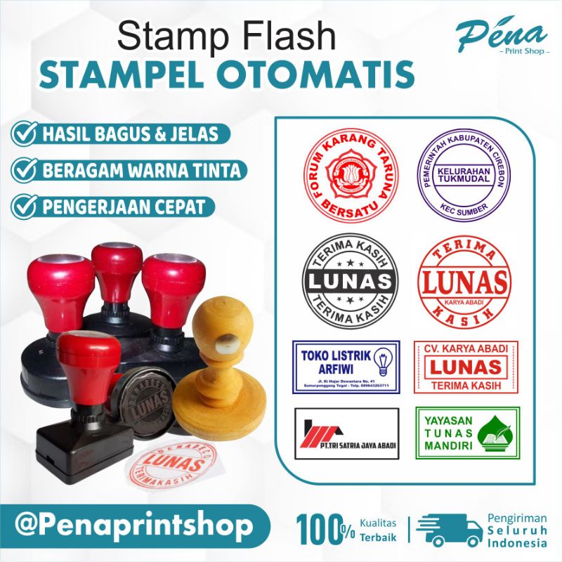 Stempel Custom Otomatis / Stampel Stempel Kayu / Stempel Lunas Awet Hasil Bagus