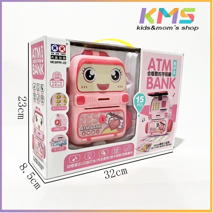 [2In1] Cod Celengan Cerdas Tas Sekolah Pintar ATM Anak Dengan Musik Dan Cerita Celengan Elektronik Hadiah Untuk Anak-Anak Kapasitas Besar