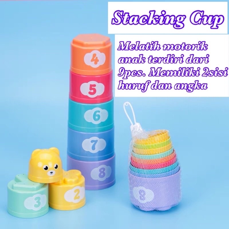 Mainan Gelas Susun Bayi Mainan Edukasi Bayi Gelas Susun 9 PCS