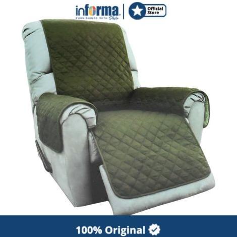 TERMURAH SARUNG PELINDUNG SOFA RECLINER PROTECTOR 1 SEATER OLIVE-SAGE /GORDEN JENDELA/GORDEN PINTU/G