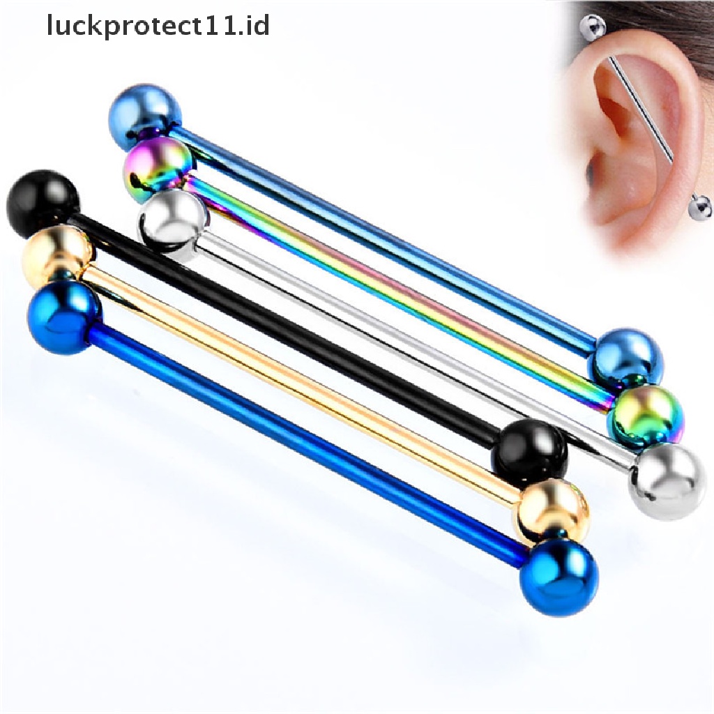 /Fashion Hot// Fashion// Surgical Steel Industrial Bar Scaffold Ear Barbell Ring Wanita Perhiasan Cincin Barbel Telinga Scaffold Bar Industri Baja Bedah Perhiasan Wanita2018 Baja Bedah