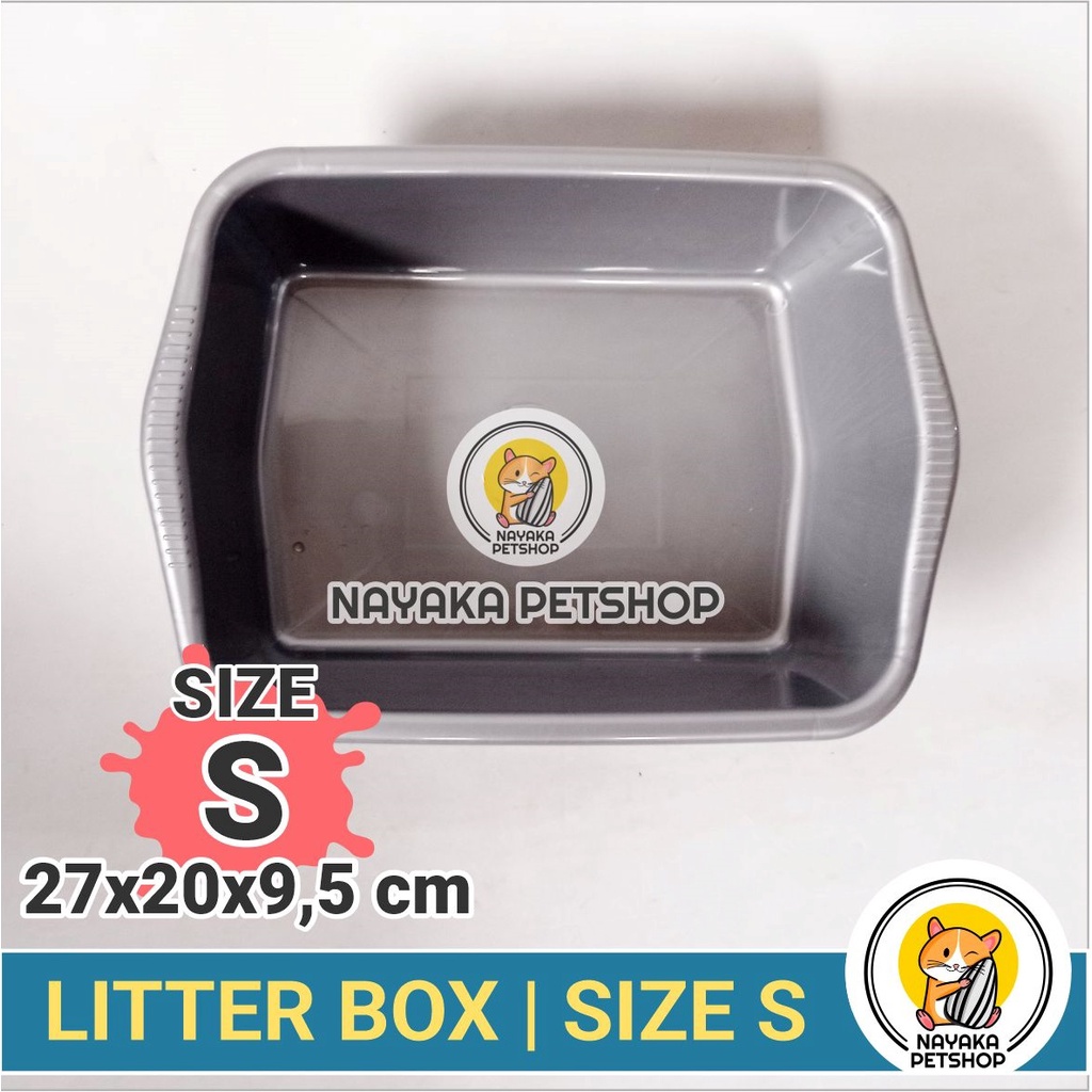 Size S Litter Box Kucing Bak Pasir Cat Toilet Baki Zeolit Gumpal Wangi Wood Pellet Kotak Kotoran Hewan