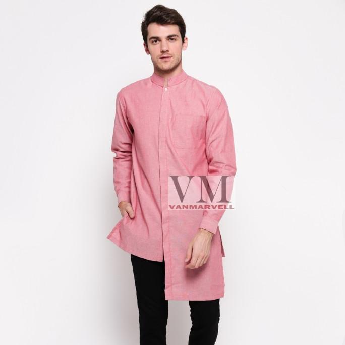 Vm Gamis Pria Peach Pink Salem Baju Koko Jumbo Salem