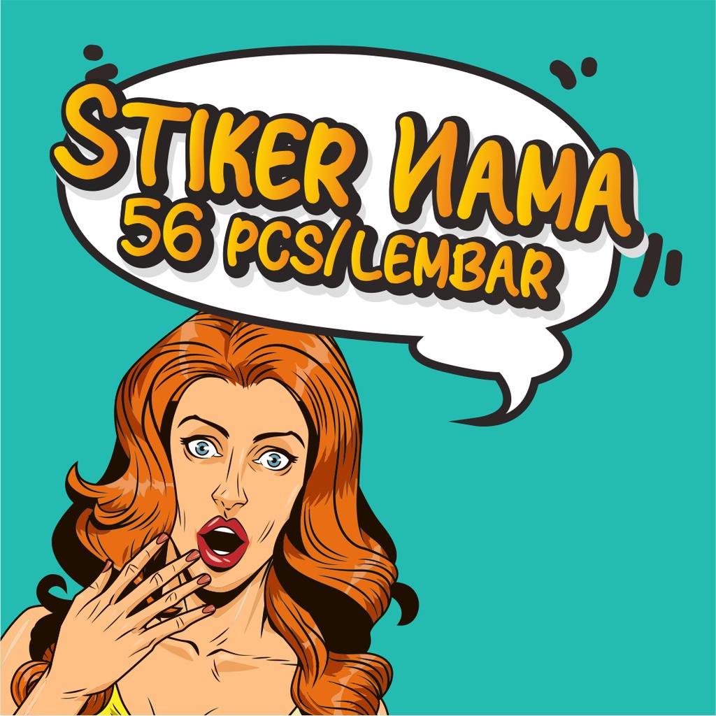 

Stiker Nama Sticker Label Nama Waterproof Isi 56 pcs/set bisa gambar sendiri custom FLASHSALE // Waterproof // BLUESTIKER VINYL