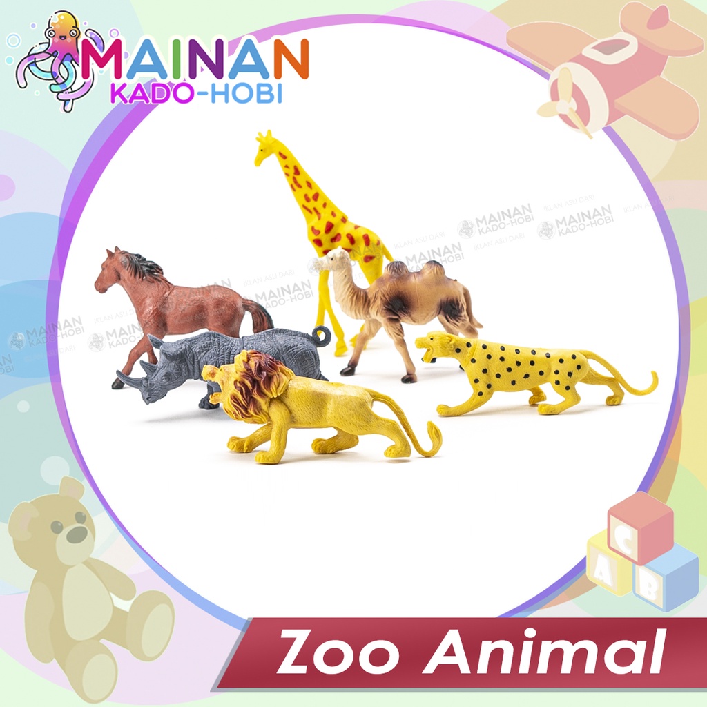 MAINAN ANAK MINIATUR JUNGLE ZOO ANIMAL HEWAN HUTAN SET