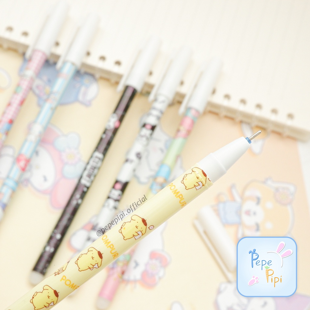 Pena Gel Hapus Sanrio pulpen bisa dihapus di hapus Erasable Pen Pulpen Tinta Pen Bolpen kuromi Cinnamoroll pom purin