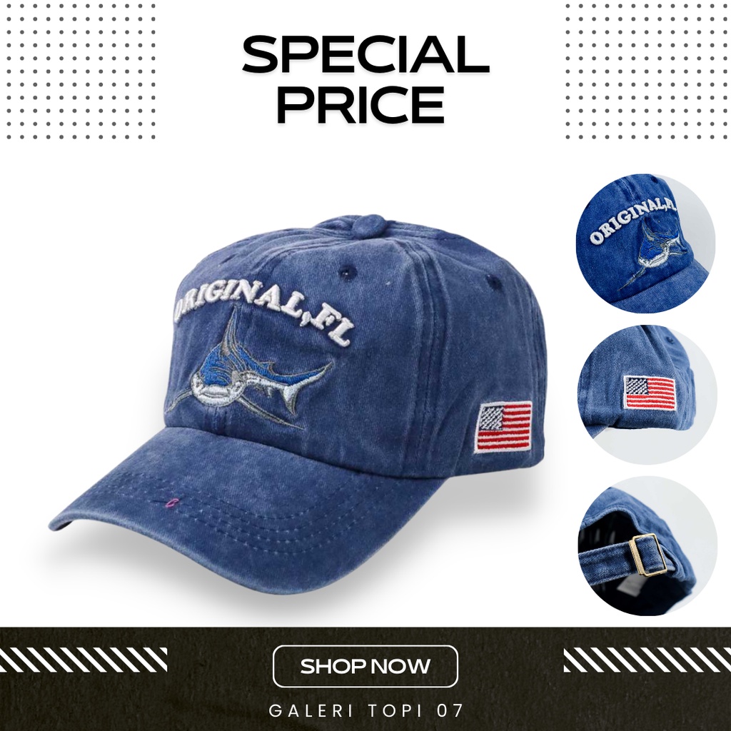Topi Baseball Cap Snapback Model Shark Original Topi Baseball Topi Pria Topi Snapback Topi Levis Ori