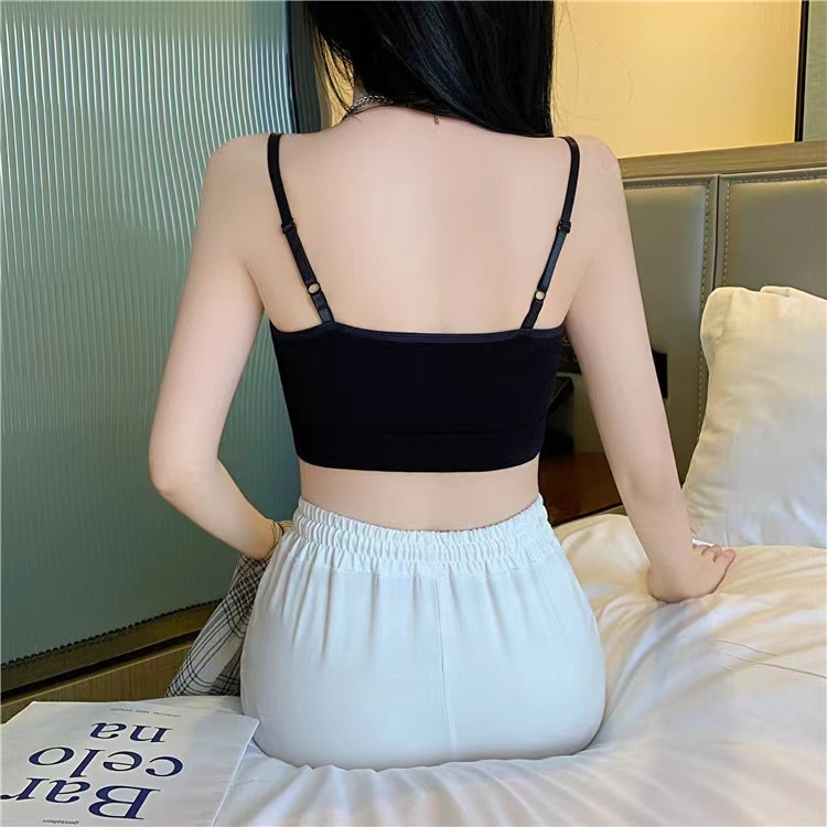 Tank Top Bra Push Up Wanita Pakaian Dalam Wanita BH Casual Tali Crop Top Impor Korean Jepang