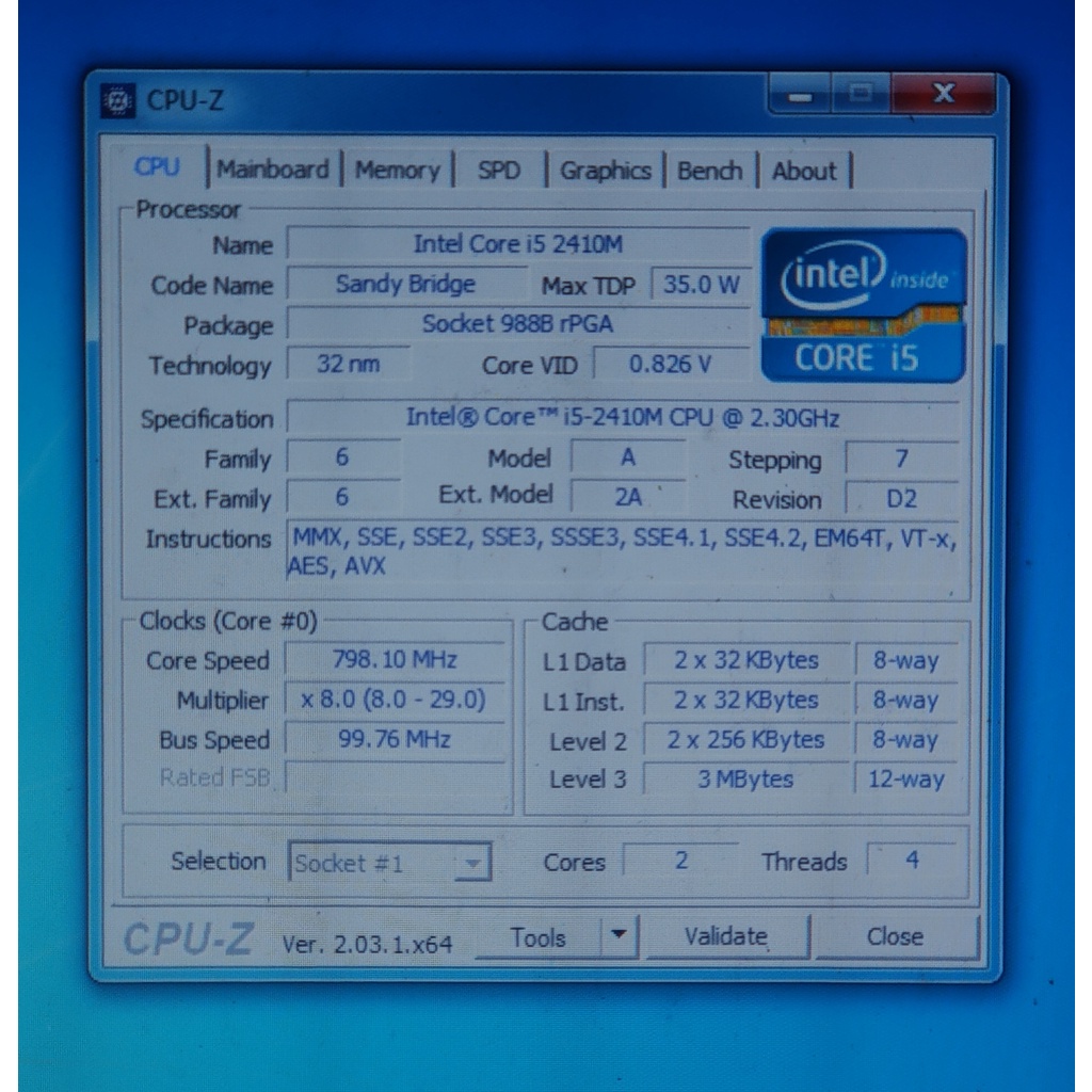 Prosesor Laptop Intel® Core™ i5-2410M SR04B copotan toshiba L735 nvidia soket 988B rPGA jaminan norm