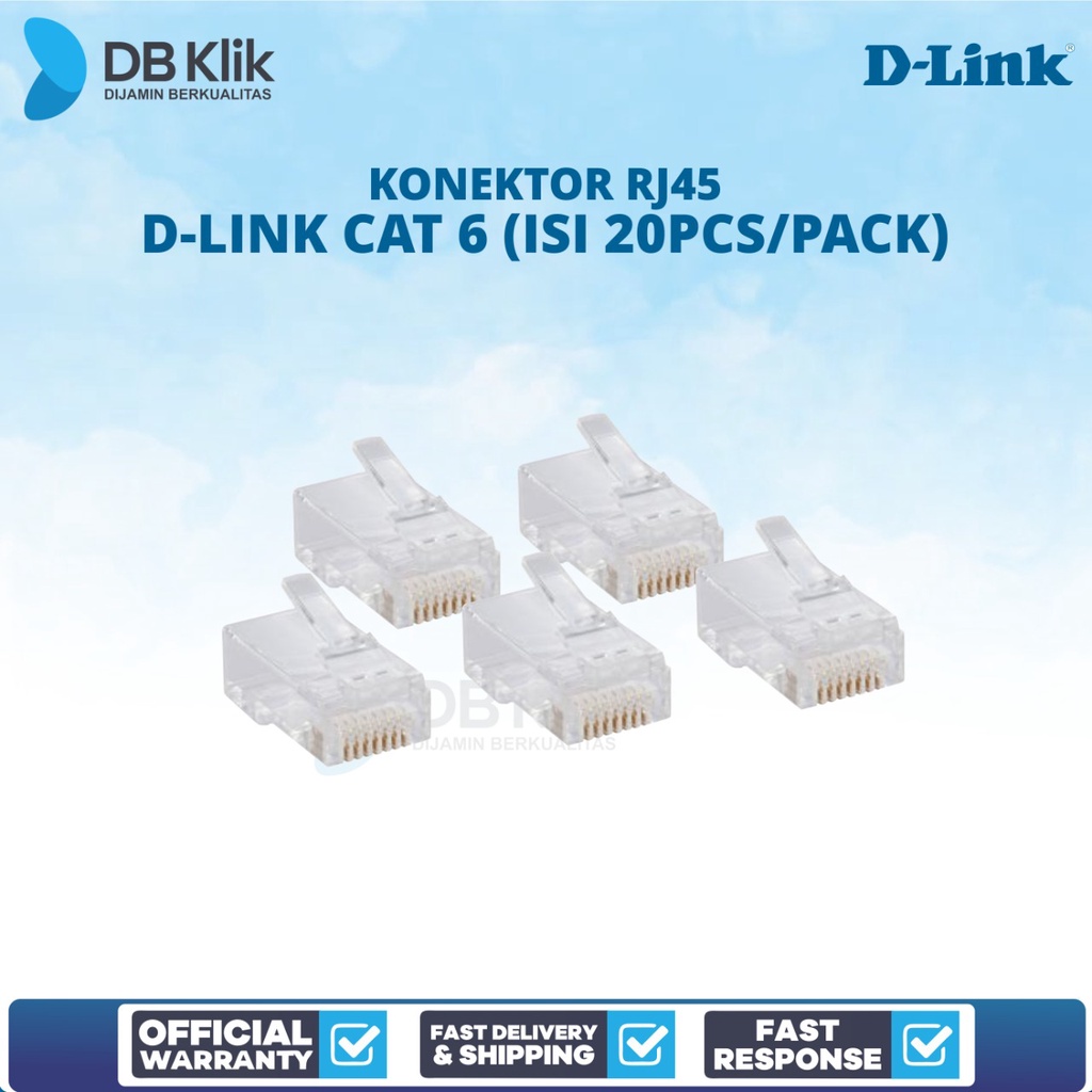 Konektor RJ45 D-Link Cat 6 (isi 20pcs/pack)- Konektor Kabel RJ45 20pcs