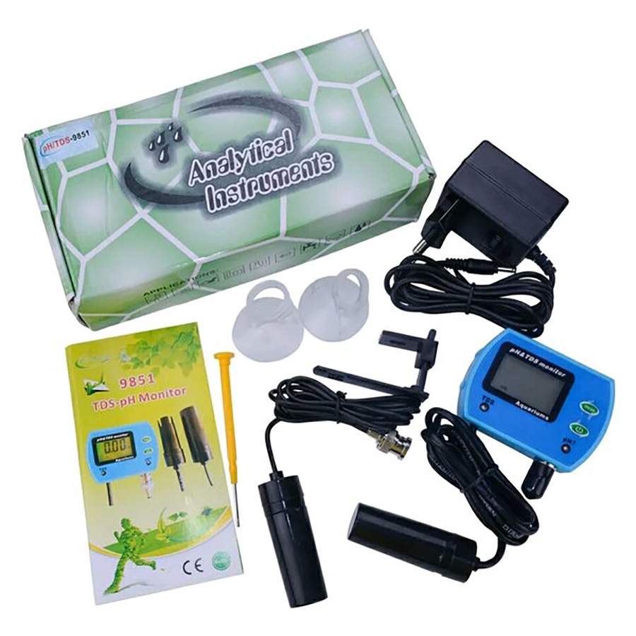 PH TDS Monitor Online Digital Water Tester Aquariums PH-9851 Akurasi Tinggi