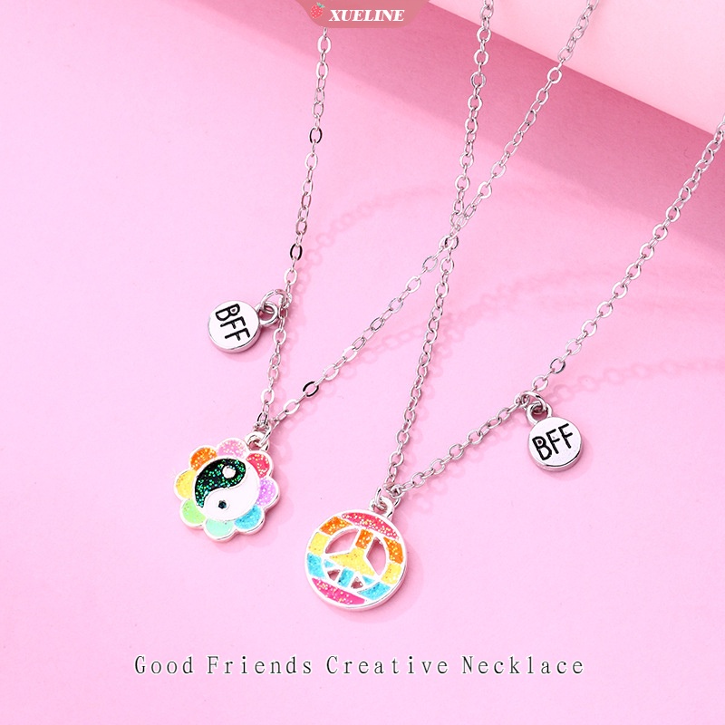 Baru Sederhana Tanda Damai Bunga Matahari Kalung set resin Bunga Kerah Kalung Perempuan Gadis Perhiasan Hadiah [ZXL]