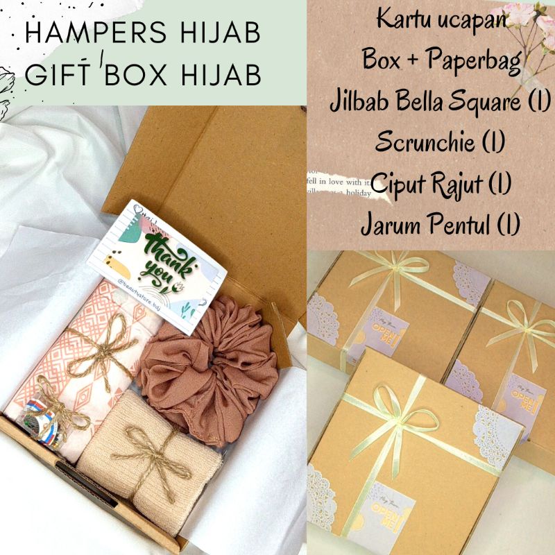 Jual HAMPERS HIJAB MOTIF (FREE PAPERBAG, KARTU UCAPAN & BUBBLE WRAP