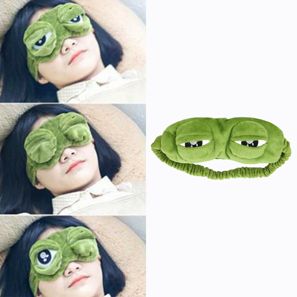 GSi8 Masker Tidur Sleeping Mask Model Kodok Sad Green Or-i