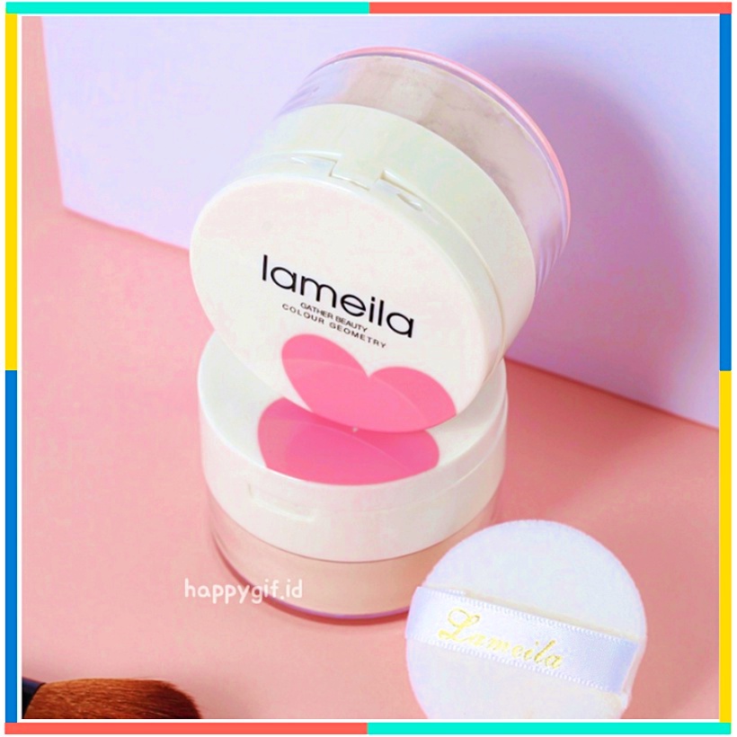 LAMEILA Bedak Sakura Make Up Base Oil Control Powder Kaca LA113 3050