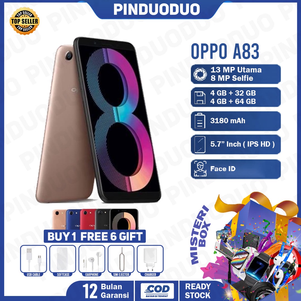 COD hp oppo A83 ram 4/64 4G LTE smartphone dual sim garansi 1 Tahun