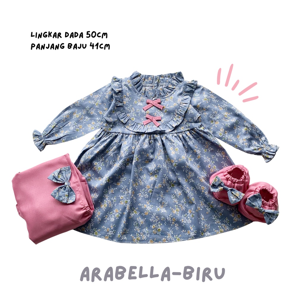 ARABELLA ALIKA gamis dress bayi kaos baju gamis anak perempuan gamis bayi baru lahir 0 - 12 bulan gamis newborn anak perempuan