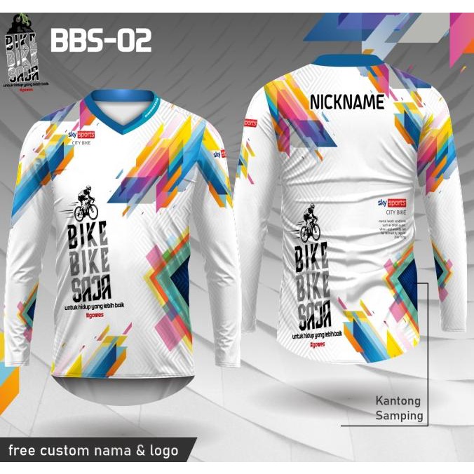 Diskon [COD] Jersey sepeda bike bike saja baju kaos gowes lengan panjang