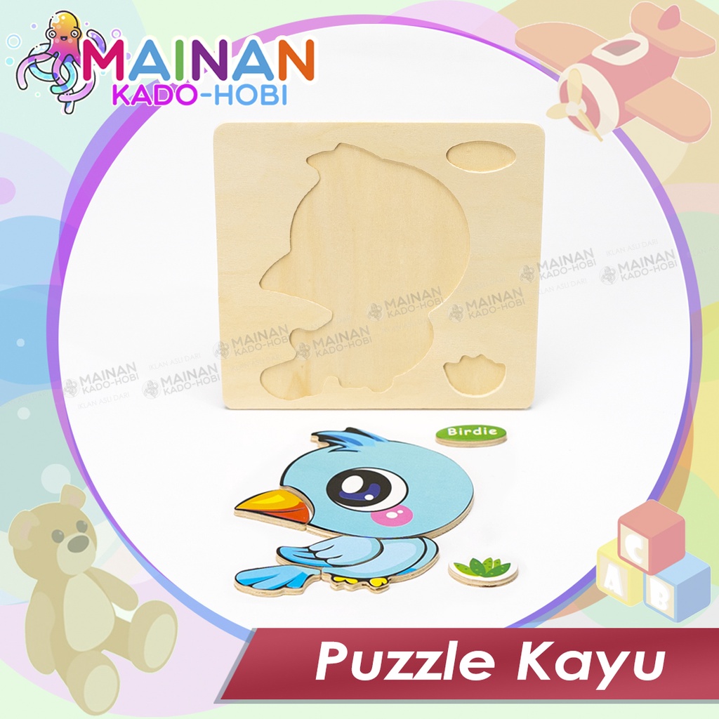 MAINAN KADO ULANG TAHUN ANAK PAPAN PUZZLE KAYU KARAKTER BIRD