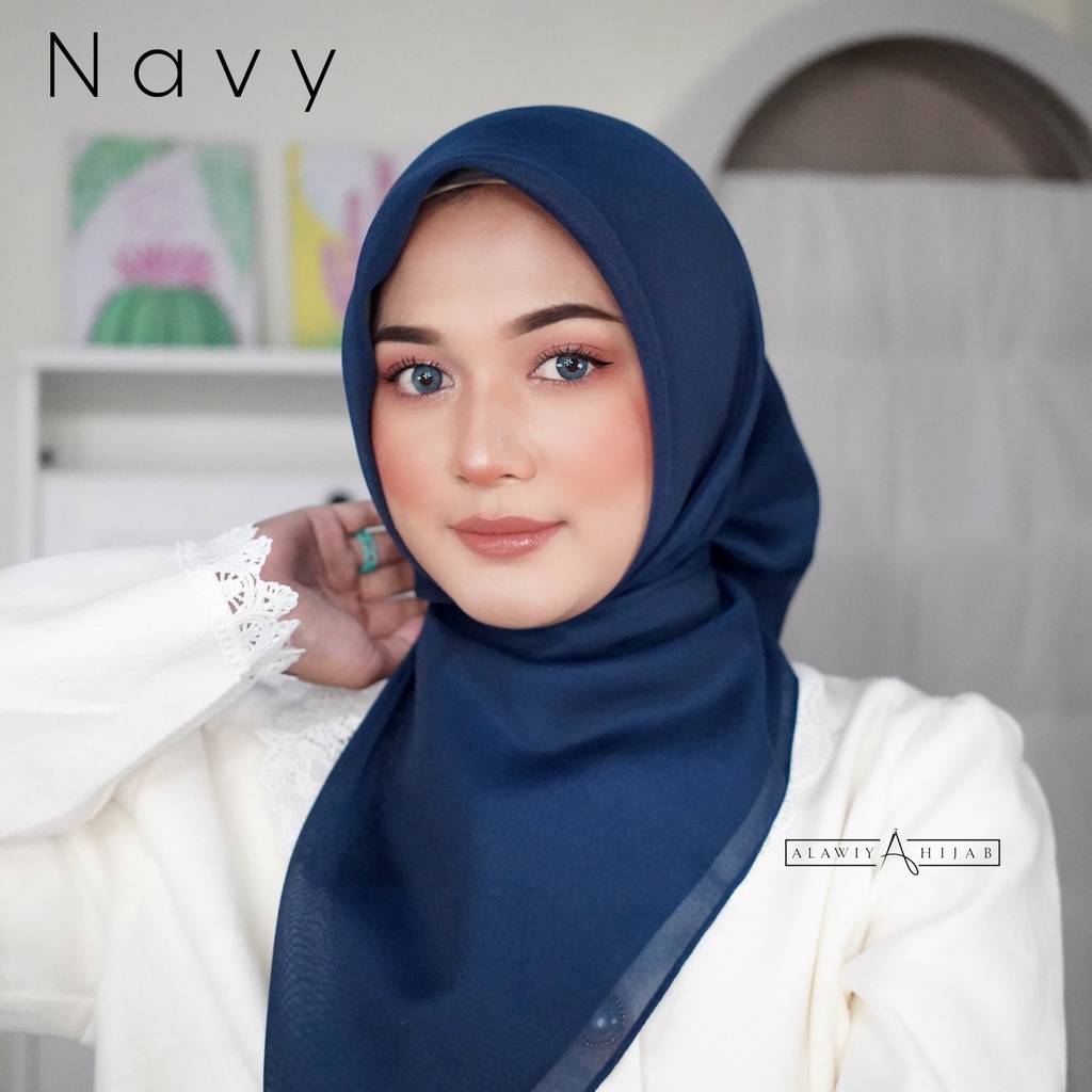 Alawiyahijab - Square Paris Original ( Upgrade Paris Premium Anti Kaku Dan Panas / Hijab Square Baby Paris Anti Kusut Alawiyahijab/ Segiempat Paris