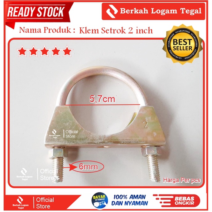 KLEM PIPA BESI U 2 Inch | KLEM KNALPOT PENJEPIT PIPA U CLAMP BOLT