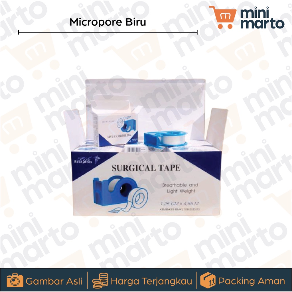 MICROPORE / PAPER TAPE / ROLL TAPE SURGICAL WITH DISPENSER / Plester Micropore / MICROTAPE WITH CASE- Minimarto