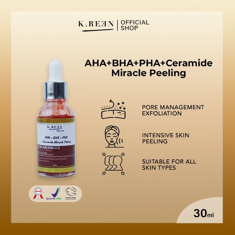 Kreen AHA+BHA+PHA+Ceramide Miracle Peeling 30ML
