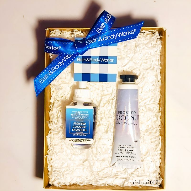 BBW FROSTED COCONUT SNOWBALL GIFT SET PAKET BATH &amp; BODY WORKS