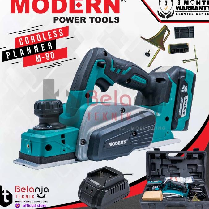 MODERN Cordles Planer M 90 Mesin Serut Baterai Mesin Pasah Baterai M90 belanjate77 Kualitas Baik