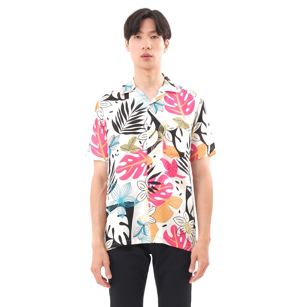 SANVANINA Kemeja Hawaiian Unisex - Sakura Casual Shirt E-2023