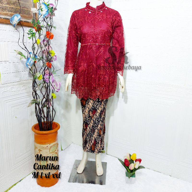 promo!!setelan kebaya tile mutiara fayet cantika/kebaya modern/kebaya wisuda/pesta/pagar ayu/