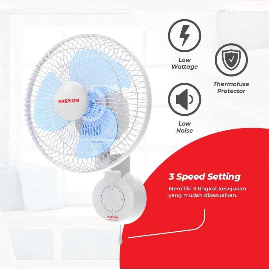 Maspion Wall Fan MWF-23 / MWF-232 Kipas Angin Dinding 9&quot; MWF