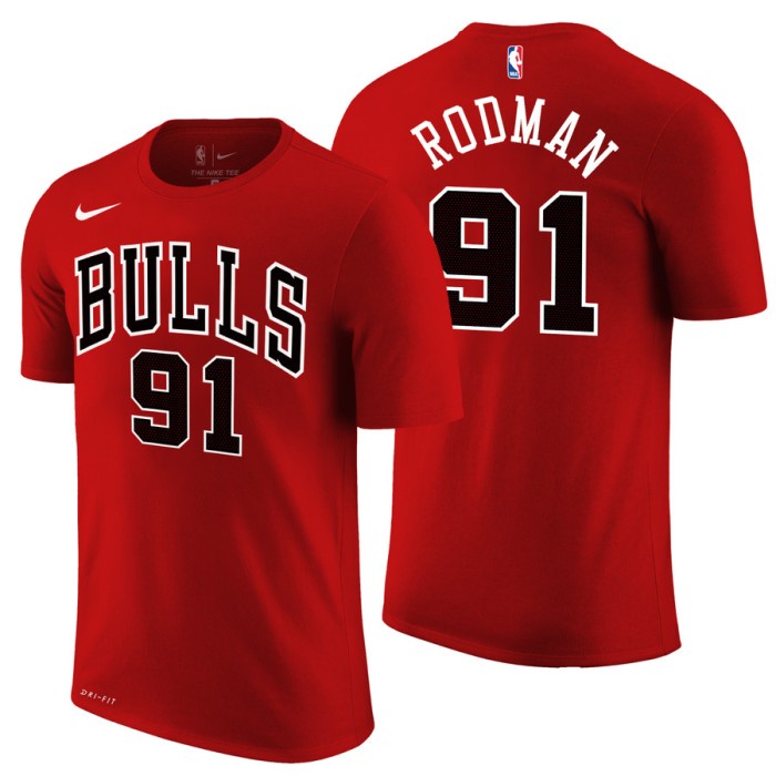 Bask Kaos Baju Tshirt Baju Basket Nba Nike Dennis Rodman 91 Chicago Bulls